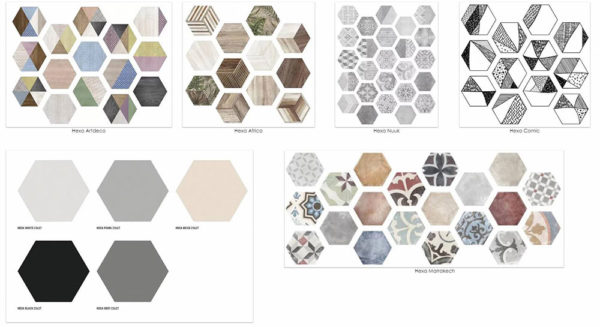 Carrelage-hexagonal-en-grès-cérame-de-couleurs-avec-des-motifs-coloris