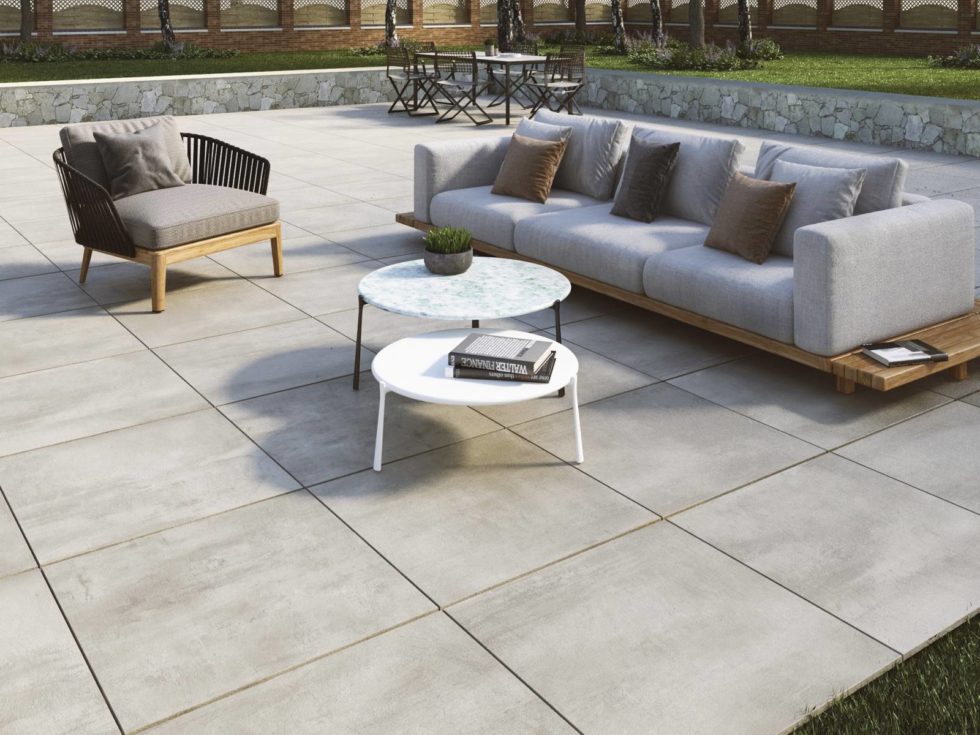 Dalle forte épaisseur pour terrasse pose sur plots en grès cérame Elder 20 mm Carrelage