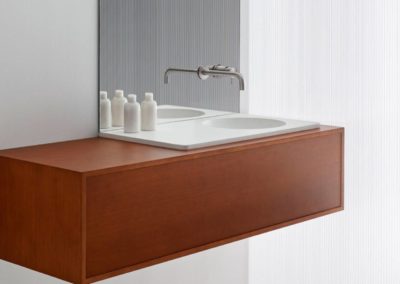 Meuble de salle de bain moderne sur mesure avec vasque résine proche de Bordeaux : Résimeuble