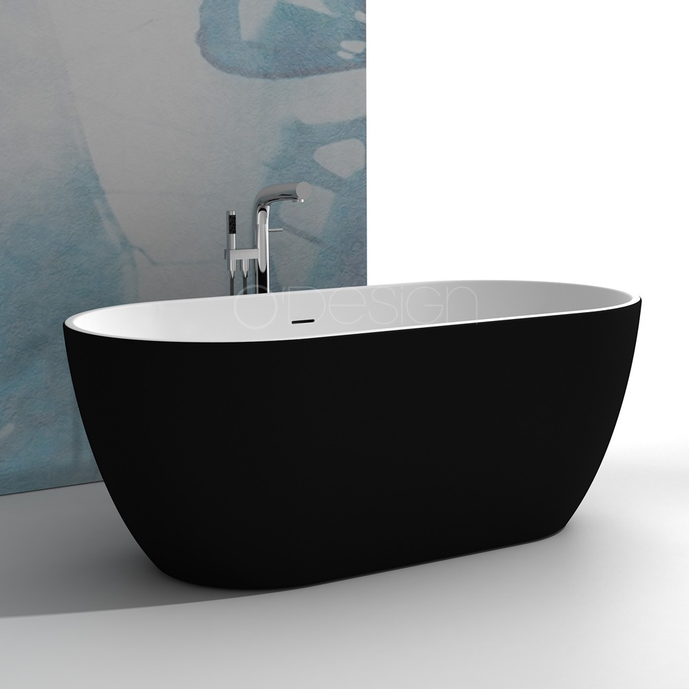 Baignoire îlot en Solid Surface Royale noire ou blanche