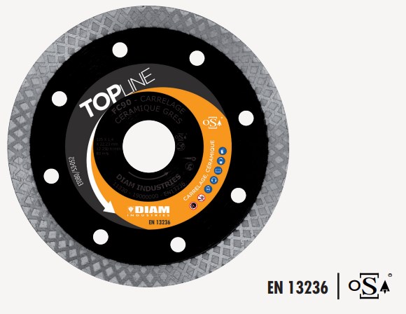 Disque Diamant FC90 Ø125 pour coupe de grès cérame, céramique, faïence, carrelage DIAM